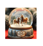 スノードーム 2026年 あけおめ 馬 年賀状（個別スタンプ：1）