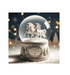 スノードーム 2026年 あけおめ 馬 年賀状（個別スタンプ：2）