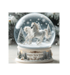 スノードーム 2026年 あけおめ 馬 年賀状（個別スタンプ：6）