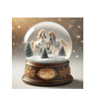 スノードーム 2026年 あけおめ 馬 年賀状（個別スタンプ：7）