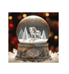 スノードーム 2026年 あけおめ 馬 年賀状（個別スタンプ：11）