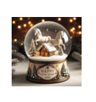 スノードーム 2026年 あけおめ 馬 年賀状（個別スタンプ：15）