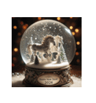 スノードーム 2026年 あけおめ 馬 年賀状（個別スタンプ：24）