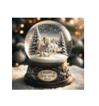 スノードーム 2026年 あけおめ 馬 年賀状（個別スタンプ：28）