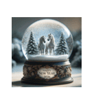 スノードーム 2026年 あけおめ 馬 年賀状（個別スタンプ：29）