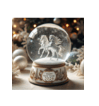 スノードーム 2026年 あけおめ 馬 年賀状（個別スタンプ：30）