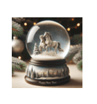 スノードーム 2026年 あけおめ 馬 年賀状（個別スタンプ：32）