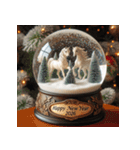 スノードーム 2026年 あけおめ 馬 年賀状（個別スタンプ：35）
