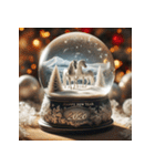 スノードーム 2026年 あけおめ 馬 年賀状（個別スタンプ：40）