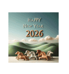 クレイアート 2026年 あけおめ 馬 年賀状（個別スタンプ：1）