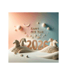 クレイアート 2026年 あけおめ 馬 年賀状（個別スタンプ：3）