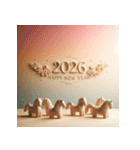 クレイアート 2026年 あけおめ 馬 年賀状（個別スタンプ：6）