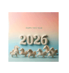クレイアート 2026年 あけおめ 馬 年賀状（個別スタンプ：8）