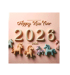 クレイアート 2026年 あけおめ 馬 年賀状（個別スタンプ：12）