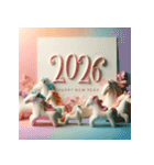 クレイアート 2026年 あけおめ 馬 年賀状（個別スタンプ：13）