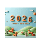 クレイアート 2026年 あけおめ 馬 年賀状（個別スタンプ：16）
