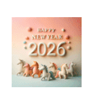 クレイアート 2026年 あけおめ 馬 年賀状（個別スタンプ：17）