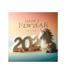 クレイアート 2026年 あけおめ 馬 年賀状（個別スタンプ：20）