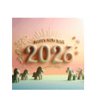 クレイアート 2026年 あけおめ 馬 年賀状（個別スタンプ：21）