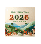 クレイアート 2026年 あけおめ 馬 年賀状（個別スタンプ：24）