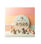 クレイアート 2026年 あけおめ 馬 年賀状（個別スタンプ：26）