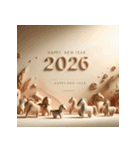 クレイアート 2026年 あけおめ 馬 年賀状（個別スタンプ：27）