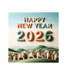 クレイアート 2026年 あけおめ 馬 年賀状（個別スタンプ：30）