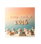 クレイアート 2026年 あけおめ 馬 年賀状（個別スタンプ：32）