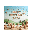 クレイアート 2026年 あけおめ 馬 年賀状（個別スタンプ：33）