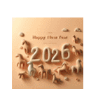 クレイアート 2026年 あけおめ 馬 年賀状（個別スタンプ：37）