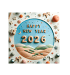 クレイアート 2026年 あけおめ 馬 年賀状（個別スタンプ：38）