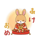 ふわふわうさぎの年末年始スタンプ❗️（個別スタンプ：3）