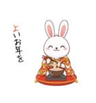 ふわふわうさぎの年末年始スタンプ❗️（個別スタンプ：9）