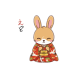 ふわふわうさぎの年末年始スタンプ❗️（個別スタンプ：27）