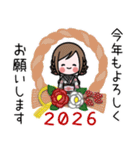 女の子達の年末年始スタンプ2026（個別スタンプ：9）