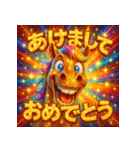 面白い飛び出すウマあけおめスタンプ2026（個別スタンプ：3）