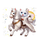 かわいいしろい子猫と仲良しな馬2026（個別スタンプ：30）