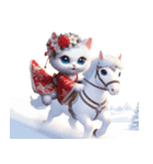 かわいいしろい子猫と仲良しな馬2026（個別スタンプ：32）