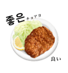 国産豚のとんかつ【韓国語】（個別スタンプ：3）