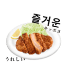 国産豚のとんかつ【韓国語】（個別スタンプ：4）