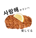国産豚のとんかつ【韓国語】（個別スタンプ：7）