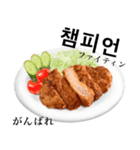 国産豚のとんかつ【韓国語】（個別スタンプ：13）