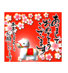【推し活＊赤】筆文字あけましておめでとう（個別スタンプ：7）