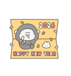 動く！あけおめゴリラ（個別スタンプ：22）