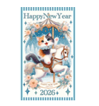 白馬と三毛猫のあけおめスタンプ【うま年】（個別スタンプ：33）