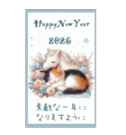 白馬と三毛猫のあけおめスタンプ【うま年】（個別スタンプ：34）