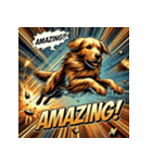 ゴールデンレトリーバー【最強・アメコミ】（個別スタンプ：14）