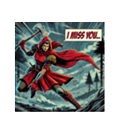 最強赤ずきん【アメコミ風】（個別スタンプ：28）