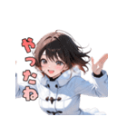 白すぎ注意！純白のコートに包まれて（個別スタンプ：11）