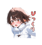 白すぎ注意！純白のコートに包まれて（個別スタンプ：20）